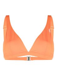 Sporty & Rich logo-print triangle bikini top - Arancione