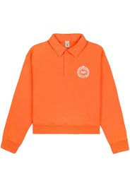 Sporty & Rich logo-print polo-collar sweatshirt - Arancione