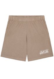 Sporty & Rich logo-print cotton shorts - Marrone