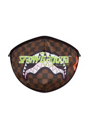 sprayground kid logo-print checked face mask - Marrone