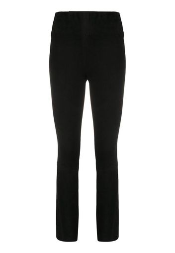 high-waist cropped flared trousers