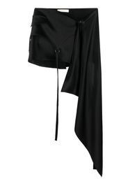 Ssheena Asymmetric draped-detail skirt - Nero