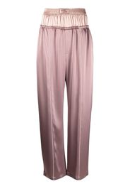 Ssheena doublewaistband satin-finish trousers - Viola