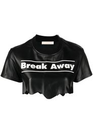 Ssheena Break Away leather crop top - Nero