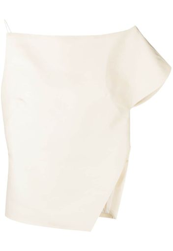 St. Agni one-shoulder asymmetric cotton-silk top - Toni neutri