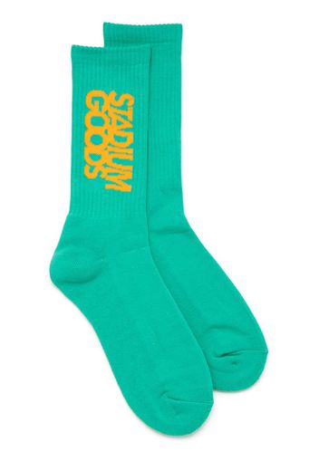 Stadium Goods embroidered-logo socks - Blu