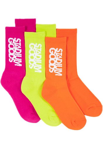 Stadium Goods three-pack Highlighter socks - Arancione