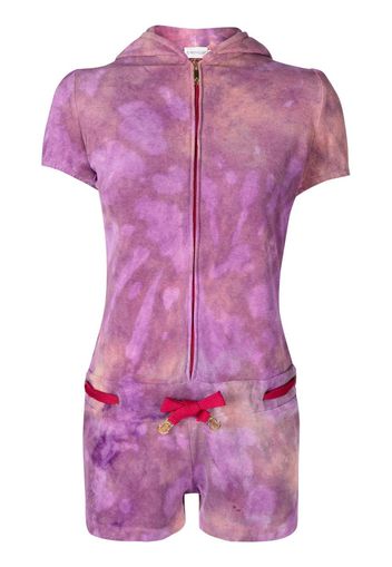 Stain Shade tie-dye hooded playsuit - Viola