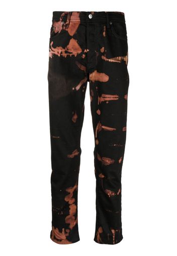 Stain Shade Jeans dritti con effetto schiarito - Nero