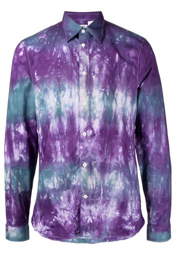 Stain Shade Camicia con fantasia tie dye - Blu