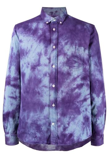 Stain Shade Camicia con fantasia tie-dye - Blu