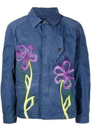 Stain Shade graphic-print button-up jacket - Blu