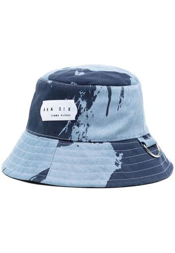 Stain Shade logo-patch bucket hat - Blu