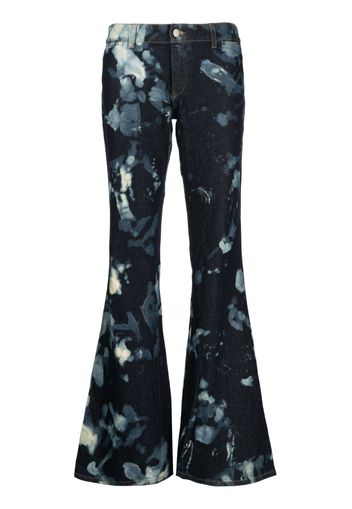 Stain Shade tie-dye flared trousers - Blu
