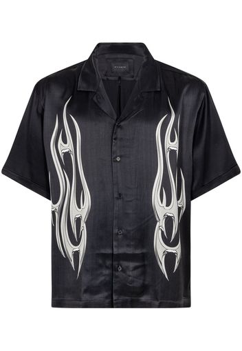 Stampd Chrome Flame satin shirt - Nero