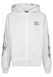 Stampd Chrome Flame zip-up "oatmeal heather" hoodie - Grigio