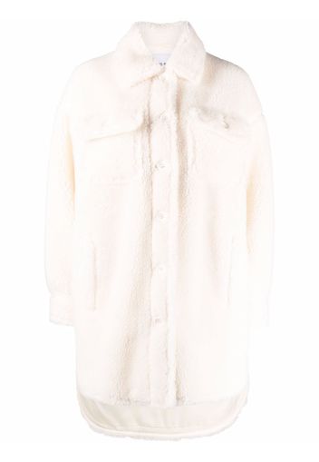 STAND STUDIO Sabi fleece shirt coat - Bianco
