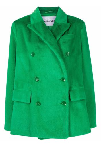 STAND STUDIO faux-fur double-breasted coat - Verde