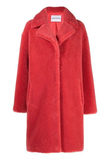 STAND STUDIO Camille faux-shearling oversized coat - Rosa