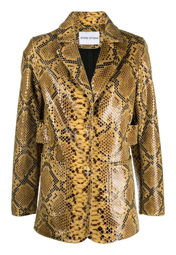 STAND STUDIO snakeskin-print single-breasted blazer - Giallo