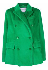 STAND STUDIO faux-fur double-breasted coat - Verde