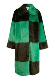 STAND STUDIO faux-fur checked coat - Verde