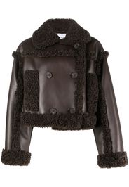 STAND STUDIO cropped faux shearling jacket - Marrone