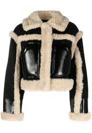 STAND STUDIO Edith faux-shearling cropped jacket - Nero