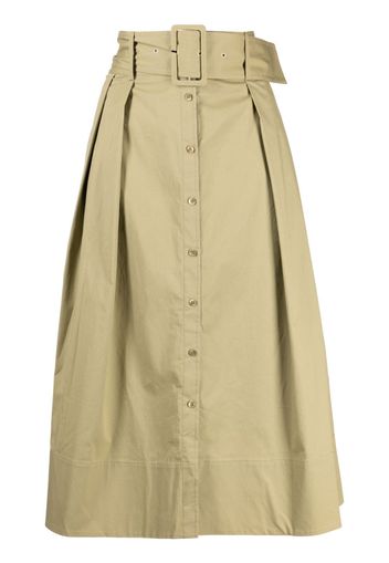 STAUD buttoned A-line midi skirt - Marrone