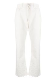 STAUD Jeans dritti Noemie con ricamo - Bianco