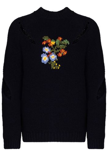 slash embroidered wool sweater