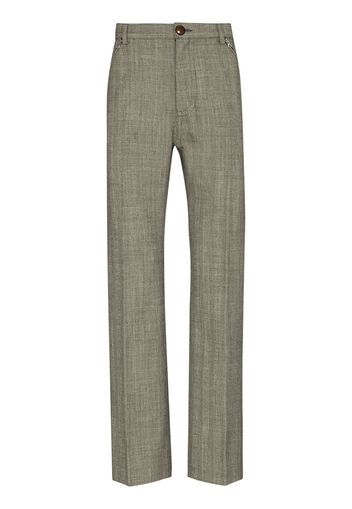 Stefan Cooke herringbone wool trousers - Grigio