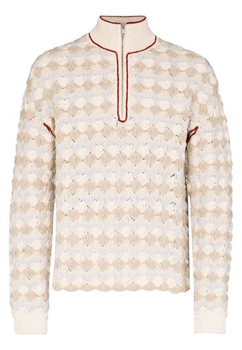 Stefan Cooke STEFAN EMBR CRCHT ZIP KNIT SWT NEUT - Toni neutri