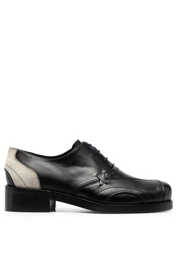 Stefan Cooke DERBY - BLACK LEATHER OFF WHITE SUEDE - Nero