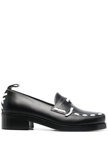 Stefan Cooke LOAFER - BLACK WHITE LEATHER - Nero