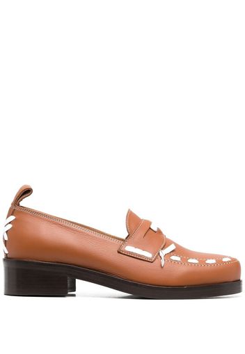 Stefan Cooke LOAFER - TAN WHITE LEATHER - Marrone