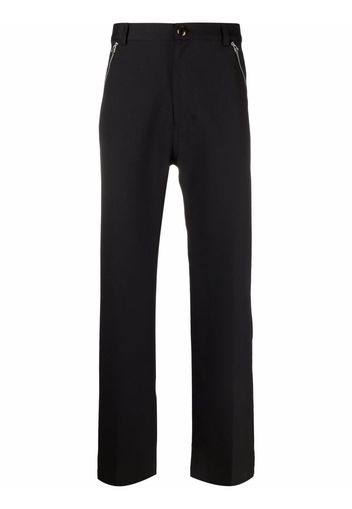 Stefan Cooke Pantaloni dritti con zip - Nero