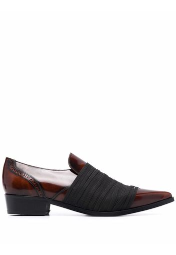 Stefan Cooke strap-embellished pointed-toe loafers - Marrone