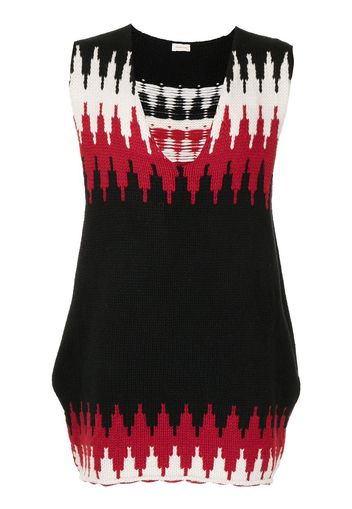 Stefan Cooke fair aisle knit sleeveless sweater - Nero