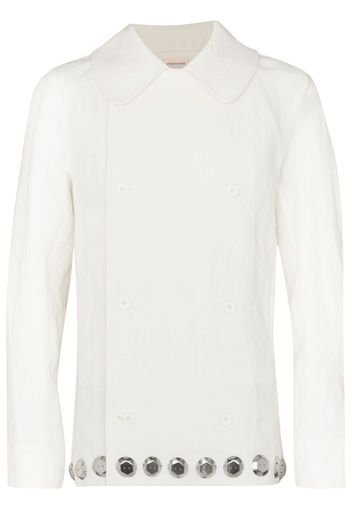 Stefan Cooke embellished-hem linen jacket - Toni neutri