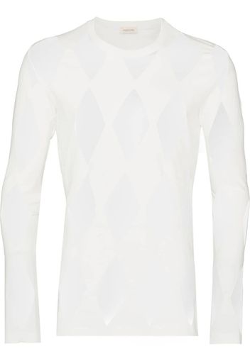 Stefan Cooke T-shirt a maniche lunghe Diamond Devore - Bianco