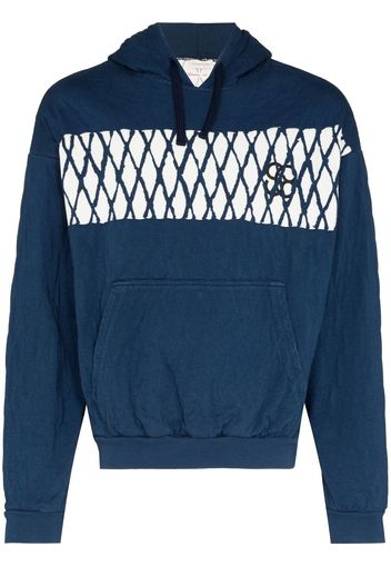 Stefan Cooke quilted cotton hoodie - Blu
