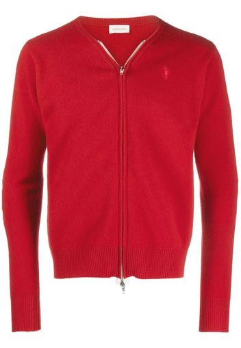 Stefan Cooke cut-out logo-embroidered cardigan - Rosso
