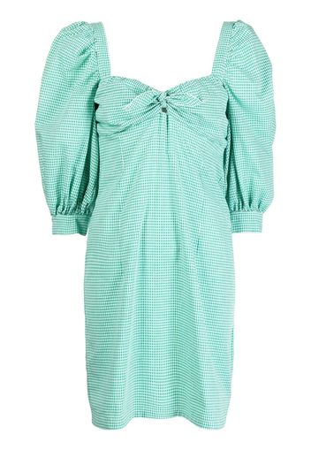 STEFANIA VAIDANI Milla puff-sleeves mini dress - Verde