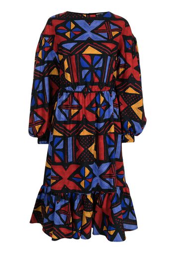 Stella Jean patterned jacquard flared dress - Multicolore