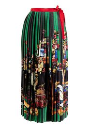 Stella Jean pleated wrap skirt - Verde