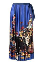 Stella Jean pleated wrap skirt - Blu