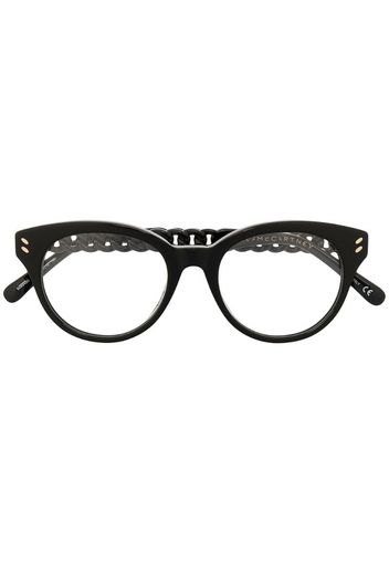 chain-effect round frame glasses