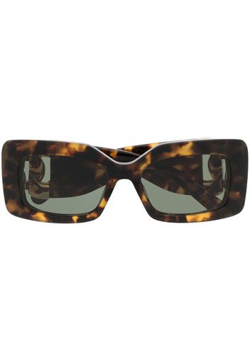 Stella McCartney Eyewear Occhiali da sole squadrati con catena - Marrone