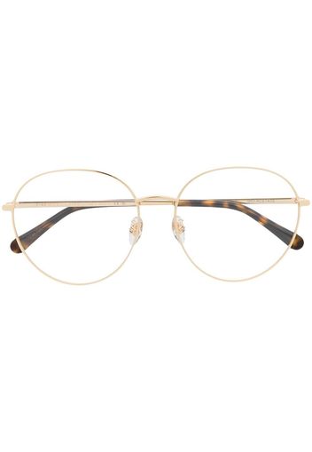 Stella McCartney Eyewear Occhiali ovali con logo inciso - Oro